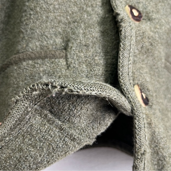 Vintage Mens Cardigan Alphorn Trachtenmode Von Alder Worsted Wool Green Size 52 - Picture 5 of 16
